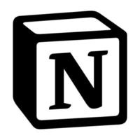 Notion app vector logo, project management and note-taking software.