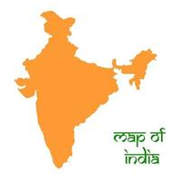 Map of India, state borders, isolated vector illustration with text in Sanskrit style.