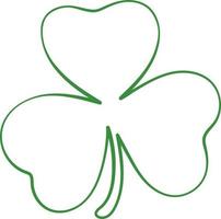 Shamrock trefoil in linear style. An outline vector illustration for St. Patrick's Day. Symbol of Ireland.