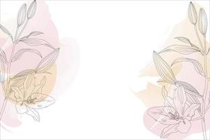 Simple floral background hand drawn design with blotches of pastel colors