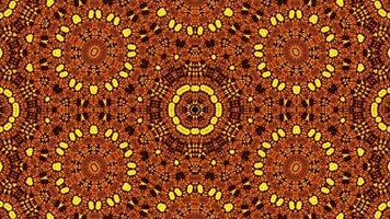 Kaleidoscopic symmetry pattern of red burning effects abstract background video