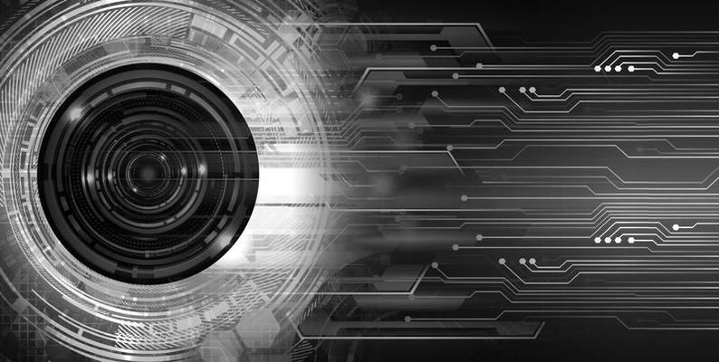 eye cyber circuit future technology concept background