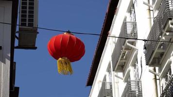 decoração de lanterna de ano novo chinês vermelho ao ar livre do edifício