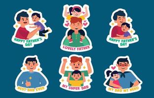 Father Day Sticker Collection vector