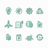 Set Eco Friendly Technology Icon vector