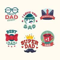 Set of Fathers Day Badge vector