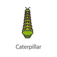 Caterpillar color icon. Butterfly larval stage. Isolated vector illustration