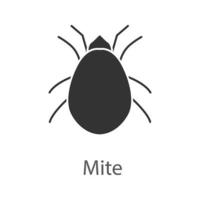 Mite glyph icon. Acari. Silhouette symbol. Negative space. Vector isolated illustration