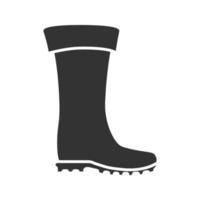 Rubber boot glyph icon. Waterproof shoe. Fishing equipment. Silhouette symbol. Negative space. Vector isolated illustration