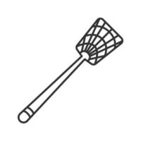 Fly-swatter linear icon. Houseflies, wasps, moths, gnats killing device. Thin line illustration. Contour symbol. Vector isolated outline drawing