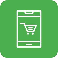 icono de vector de compras en línea