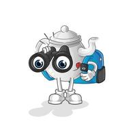 teapot cartoon character. cartoon mascot vector illustration