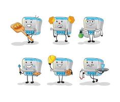 canned fish  dizzy head mascot. cartoon vector