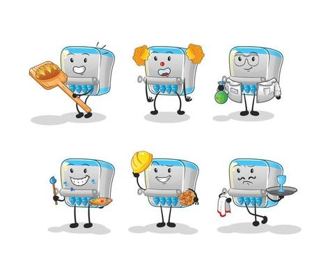 canned fish  dizzy head mascot. cartoon vector