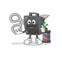 money briefcase  cartoon mascot vector illustration. cartoon vector