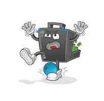 money briefcase  cartoon mascot vector illustration. cartoon vector