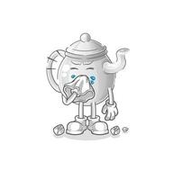 personaje de dibujos animados de tetera. ilustración de vector de mascota de dibujos animados