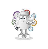 teapot cartoon character. cartoon mascot vector illustration