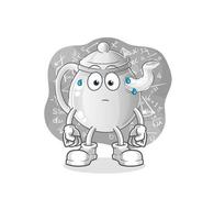 teapot cartoon character. cartoon mascot vector illustration