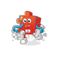 puzzle cartoon character. cartoon mascot vector illustration