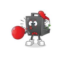 money briefcase  cartoon mascot vector illustration. cartoon vector