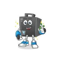 money briefcase  cartoon mascot vector illustration. cartoon vector