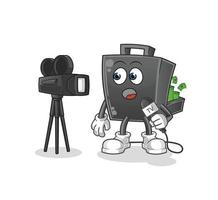 money briefcase  cartoon mascot vector illustration. cartoon vector