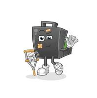 money briefcase  cartoon mascot vector illustration. cartoon vector