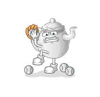 teapot cartoon character. cartoon mascot vector illustration