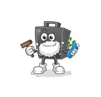 money briefcase  cartoon mascot vector illustration. cartoon vector