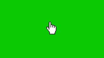 Hand cursor click on green screen free video clip