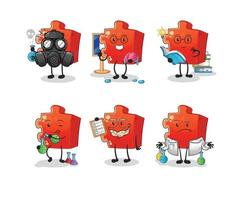 puzzle cartoon character. cartoon mascot vector illustration