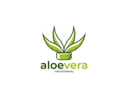 Aloe vera logo illustration design template vector