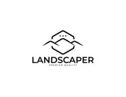 Landscape urban adventure mountain logo design vector
