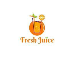 ilustración de logotipo de jugo de naranja fresco vector