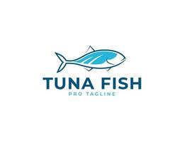 Fresh tuna fish seafood logo design template vector