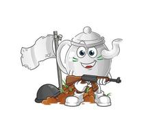 teapot cartoon character. cartoon mascot vector illustration