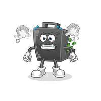 money briefcase  cartoon mascot vector illustration. cartoon vector