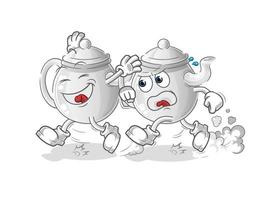 teapot cartoon character. cartoon mascot vector illustration