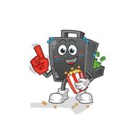 money briefcase  cartoon mascot vector illustration. cartoon vector