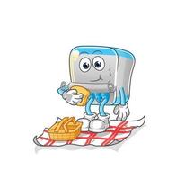 canned fish cartoon mascot. cartoon vector illustration