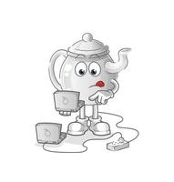 teapot cartoon character. cartoon mascot vector illustration