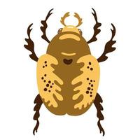 Exotic bug, beetle icon. Insect bug in flat cartoon style isolated on white background. Vector Illustration for print, nursery, apparel, cards.