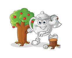 teapot cartoon character. cartoon mascot vector illustration