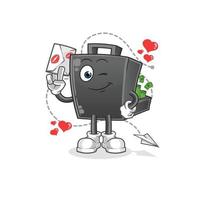 money briefcase  cartoon mascot vector illustration. cartoon vector