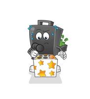 money briefcase  cartoon mascot vector illustration. cartoon vector