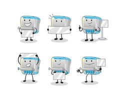 canned fish  dizzy head mascot. cartoon vector