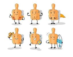 wooden brush cartoon mascot. cartoon vector