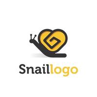 Snail Animal Cells and the Letter G in the shell section Illustration logo design vector