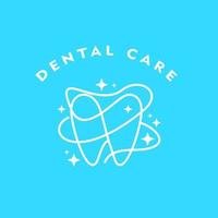 diseño de logotipo limpio de dientes de cuidado dental vector